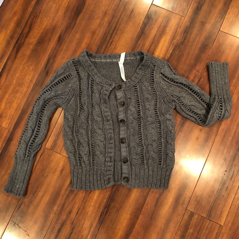 Gray button is Aeropostale cardigan